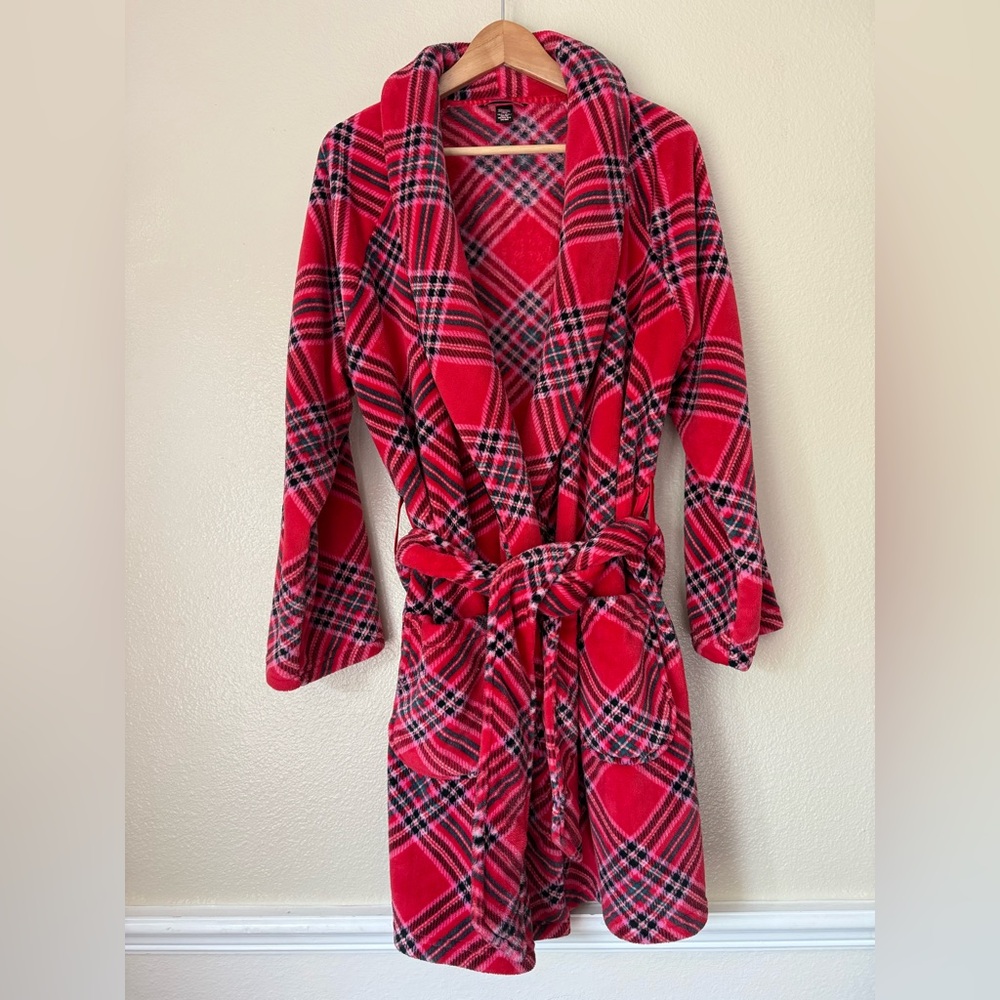 Victoria's Secret Red Plaid Robe - Picture 2 of 4